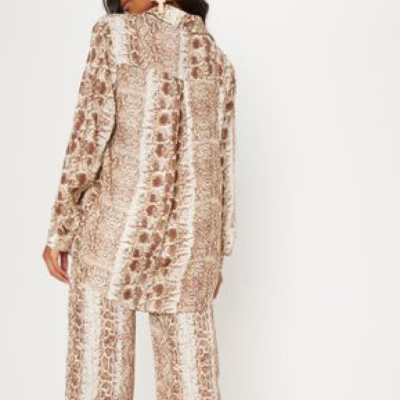 Brown Snake Print Oversized Shirt - Picture 3 of 5